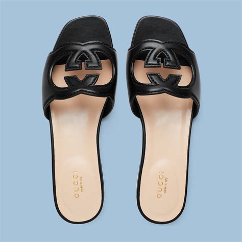 gucci women's slide sandal with interlocking g